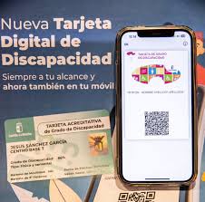imagen explicatoria de la tarjeta digital de discapacidad con un movil al lado