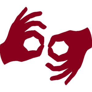 Icono de silueta de dos manos signando