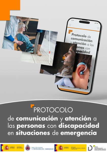 portada del documento: varias fotos relacionadas con la comunicación y la discapacidad